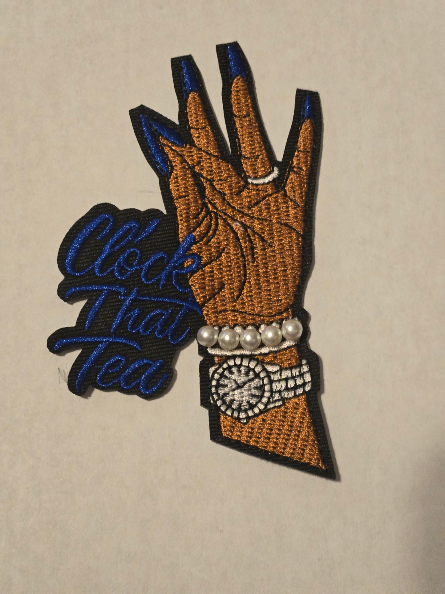 Clock That Tea Embroidered Patch – Ready to Ship