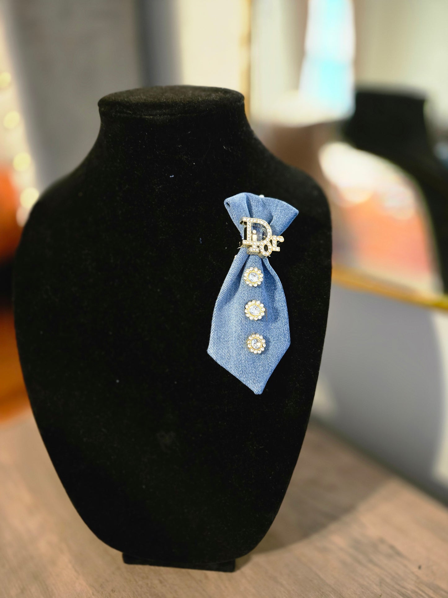 Crystal Designer Inspired Mini Tie Brooch