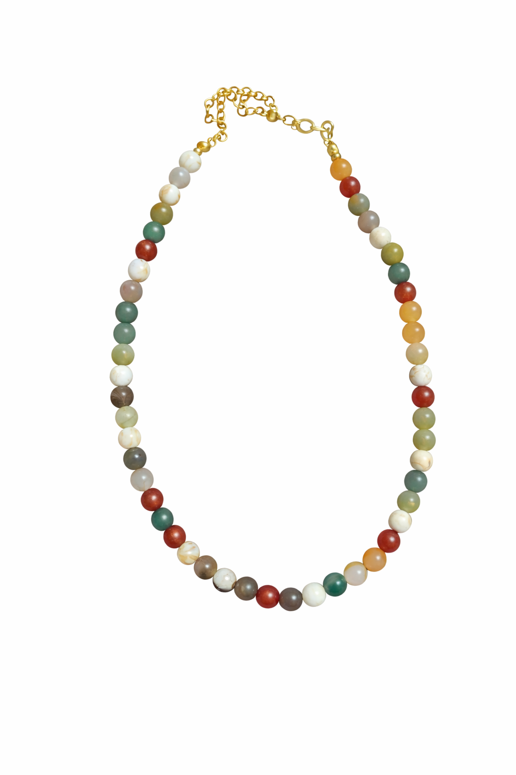 Earth Tone Beaded Pearl Necklace