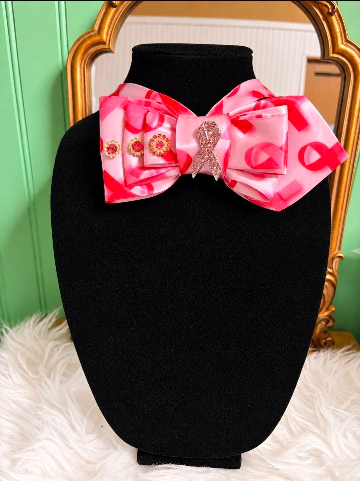 Pink Ribbon Bow Tie