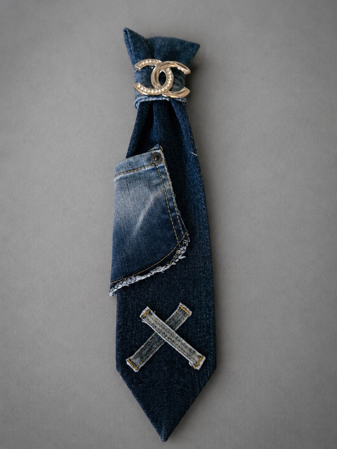 Denim Criss Cross Tie