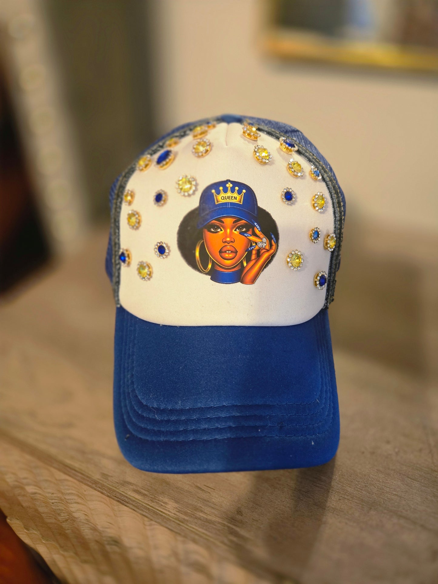 Queen Rhinestone Trucker Hat