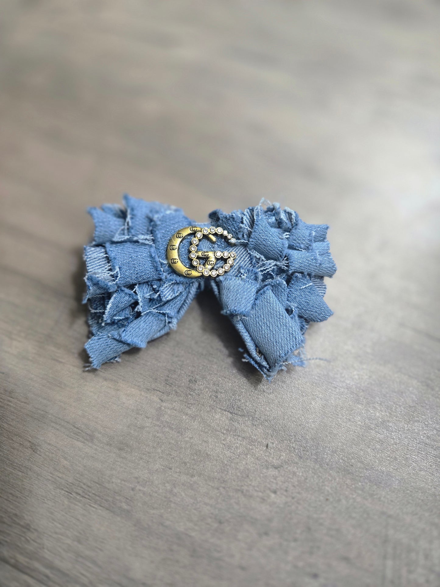 Denim Fringe Mini Brooch