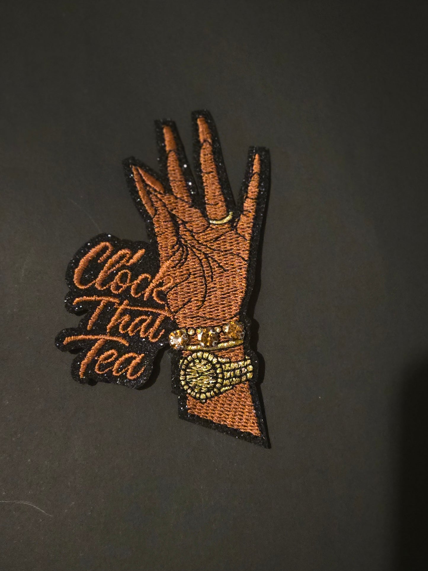 Clock That Tea Embroidered Patch – Ready to Ship