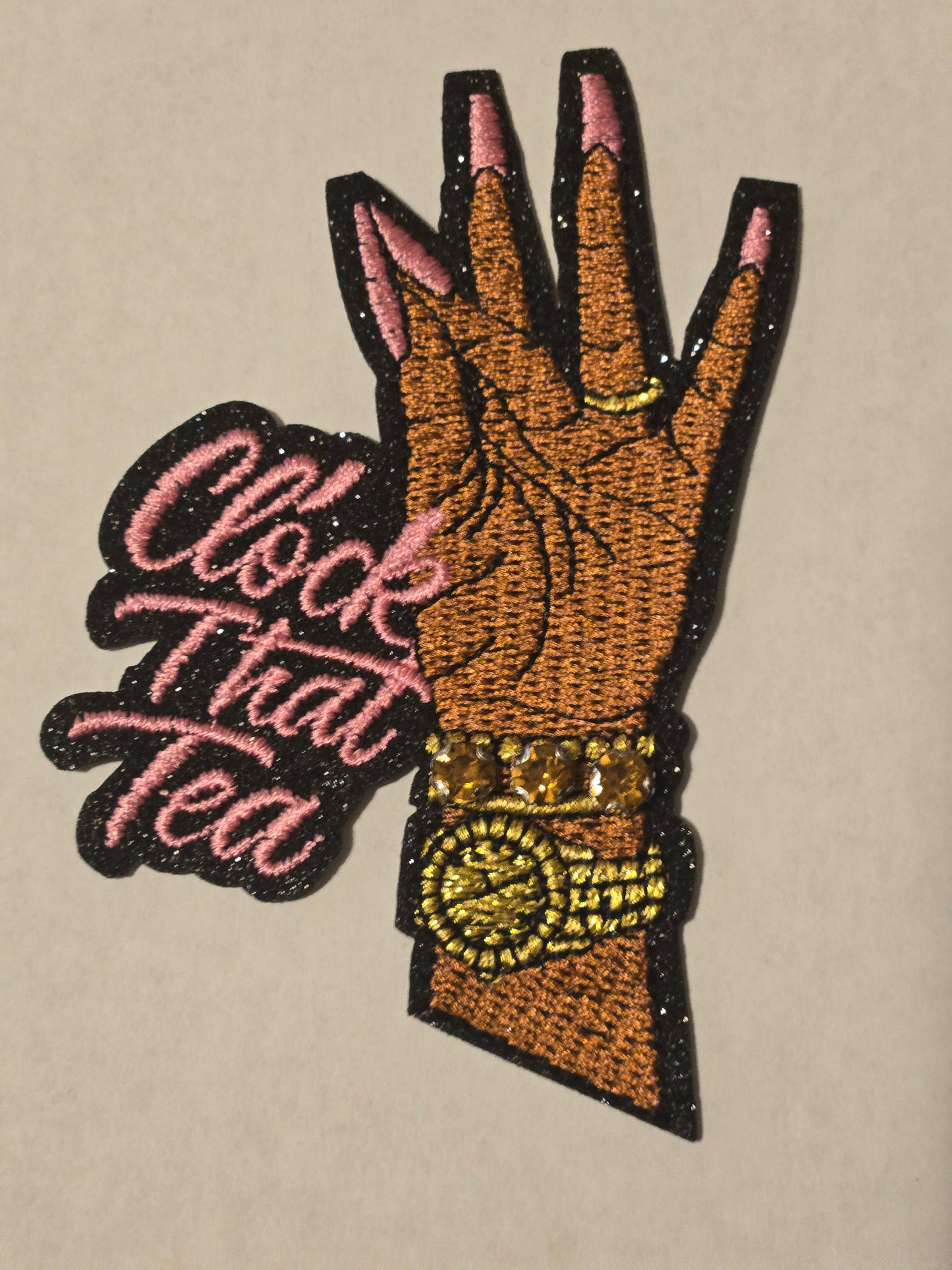 Clock That Tea Embroidered Patch – Ready to Ship