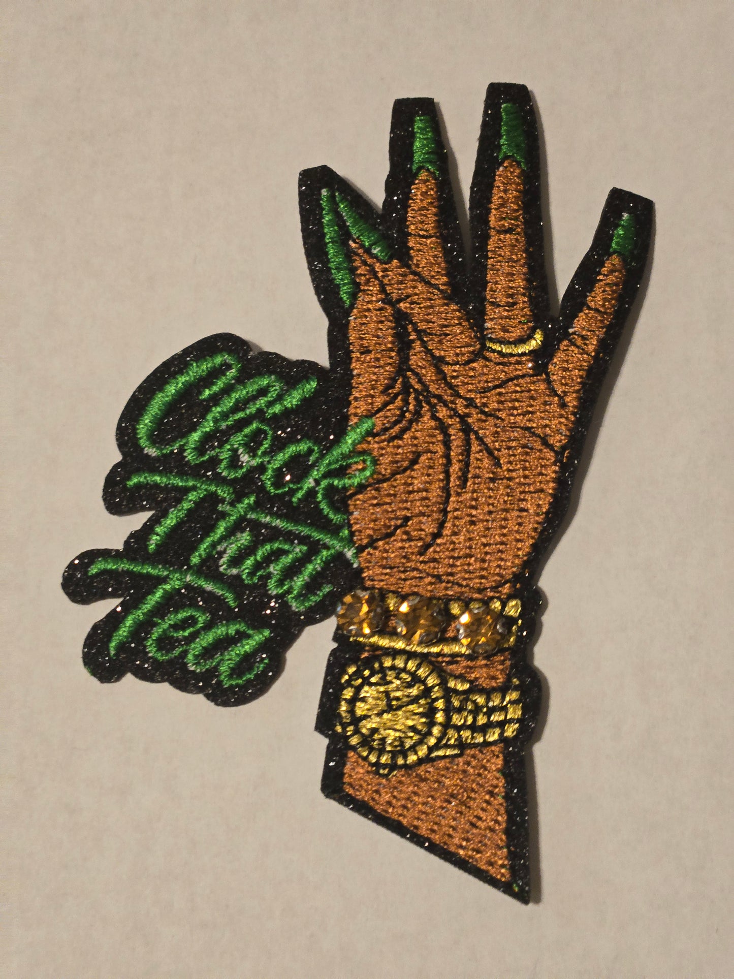 Clock That Tea Embroidered Patch – Ready to Ship