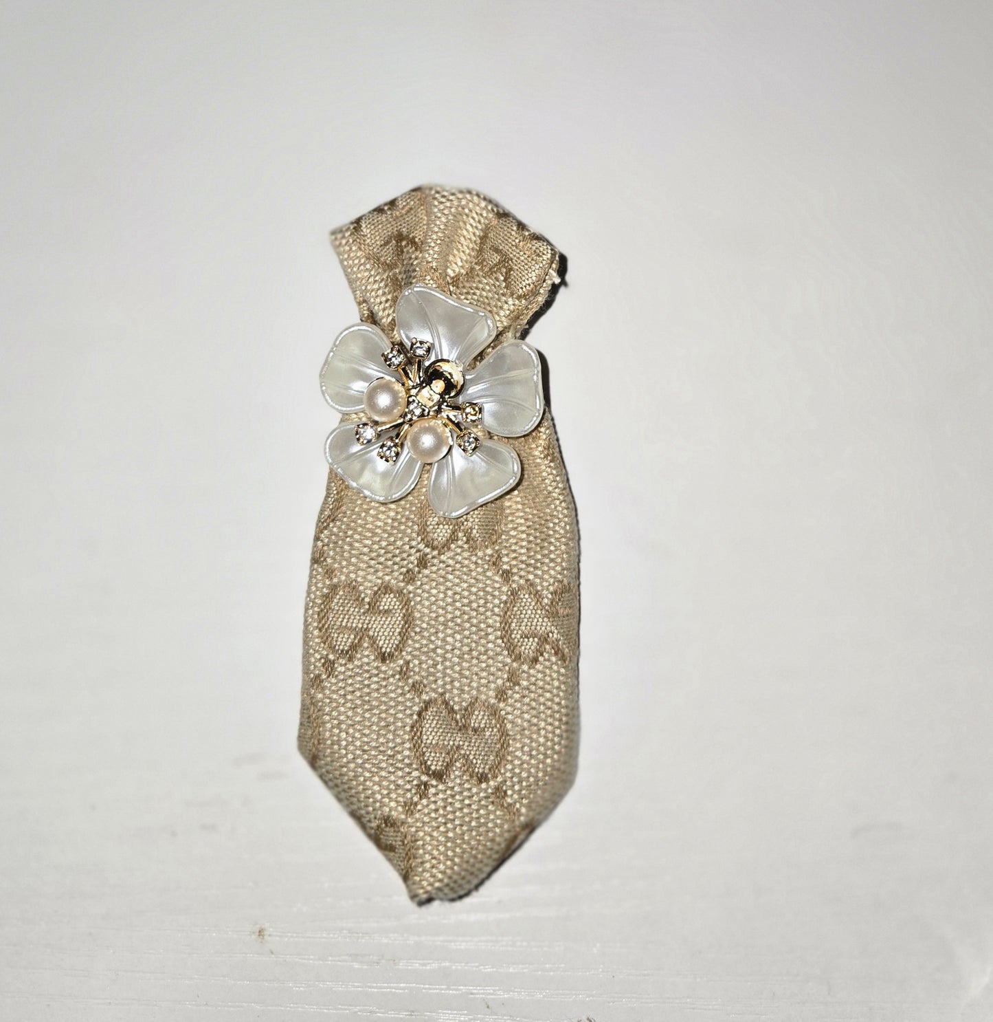 GG Monogram Denim Mini Brooch Tie
