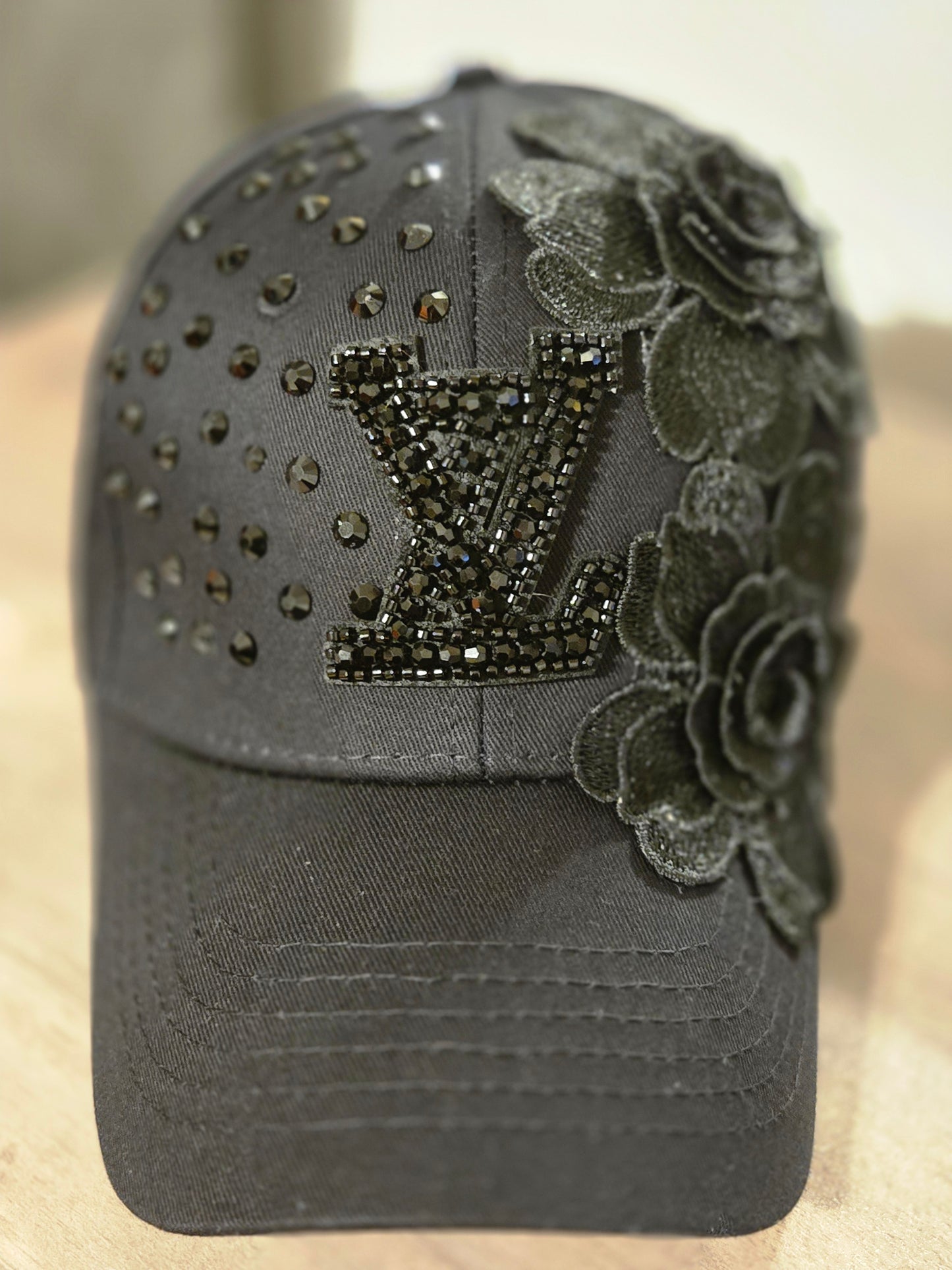 Midnight Rose Embellished Hat