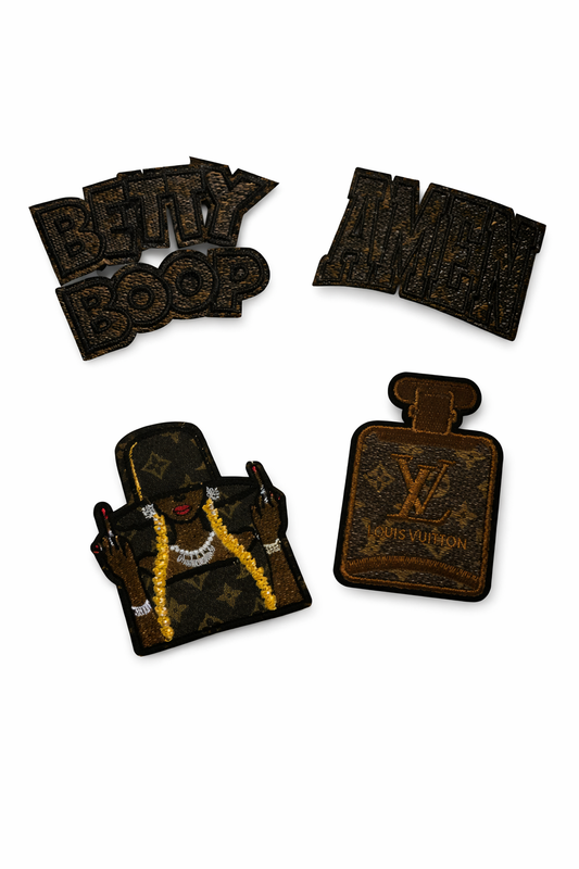 Leather LV Iron On Patch Bundle