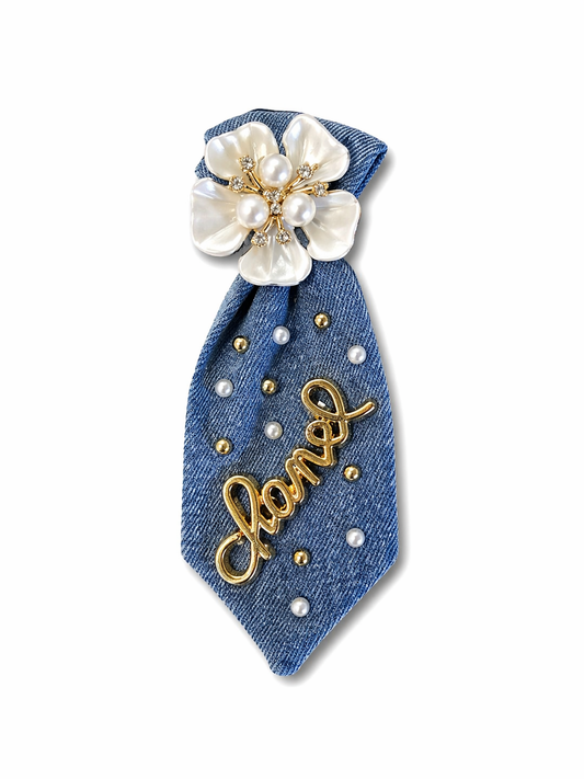 CC Mother of Pearl Mini Tie Brooch