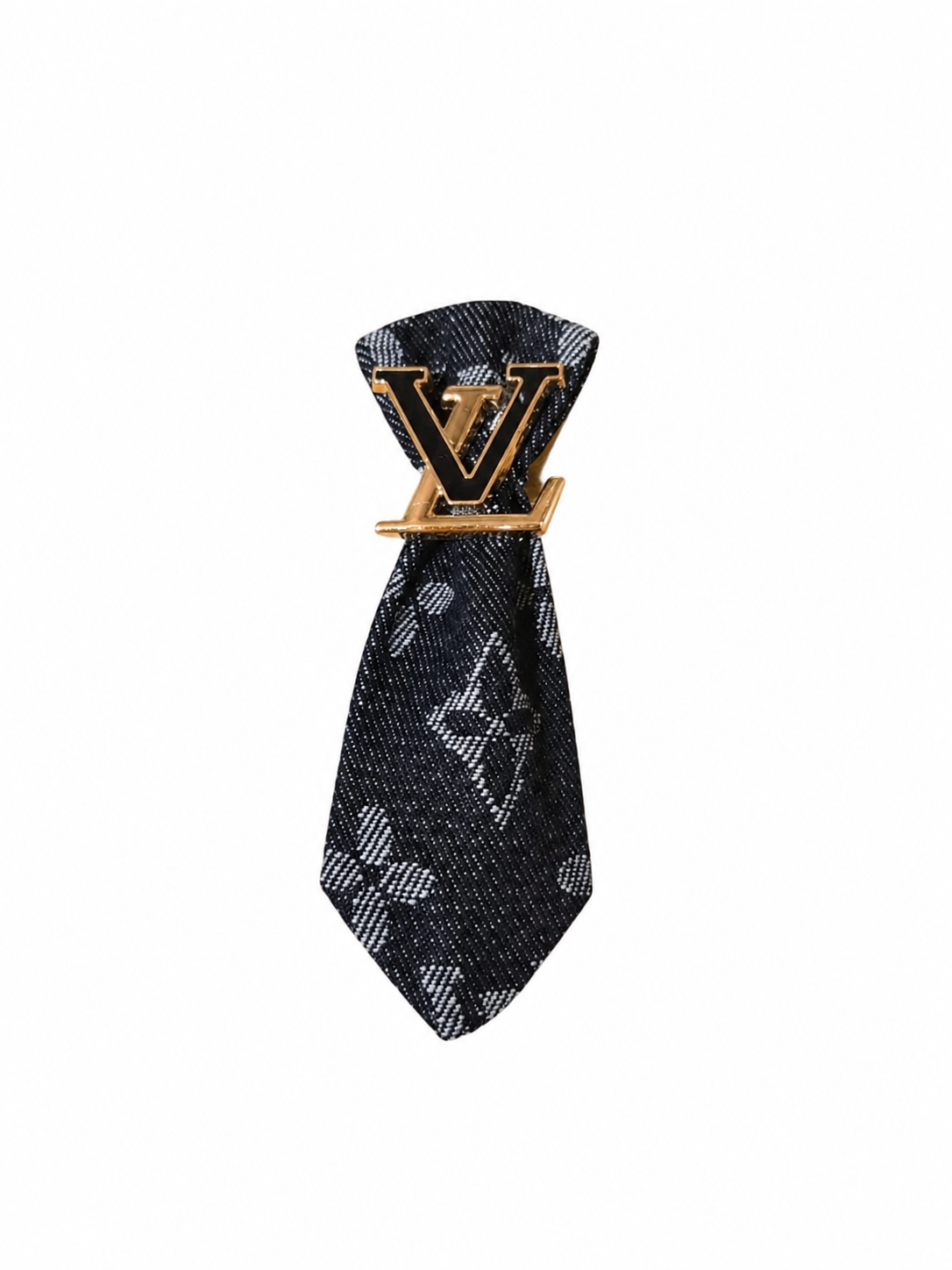 Monogram LV Inspired Mini Brooch Tie