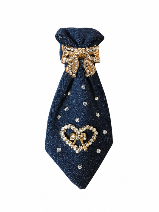Crystal Bow Mini Brooch Tie