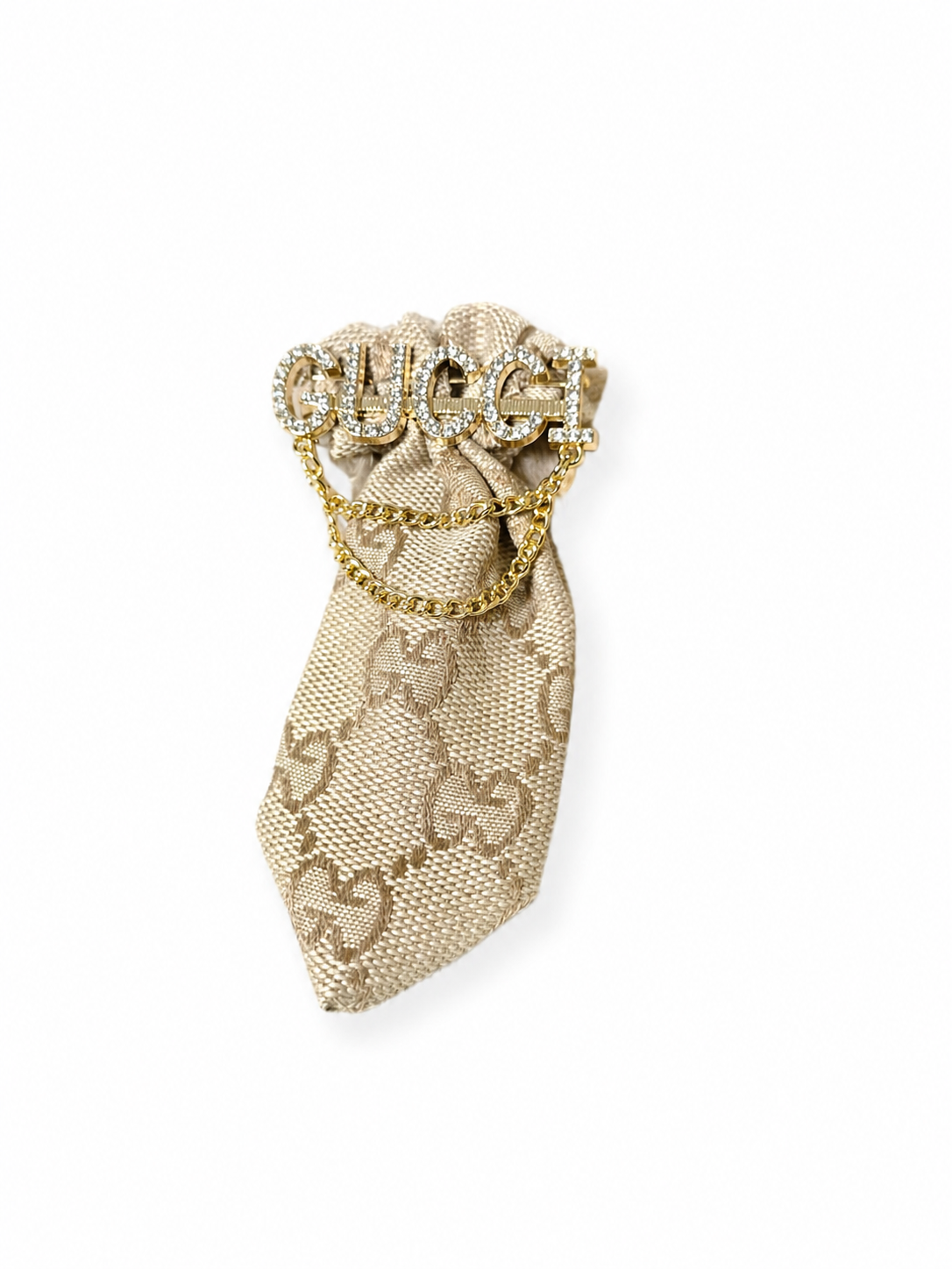GG Monogram Denim Mini Brooch Tie