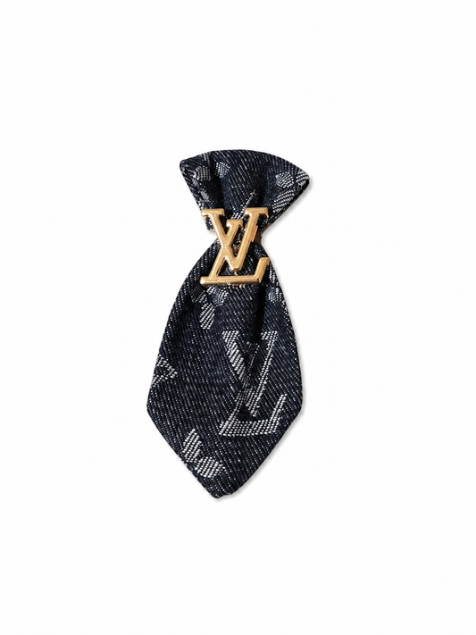 Monogram LV Inspired Mini Brooch Tie