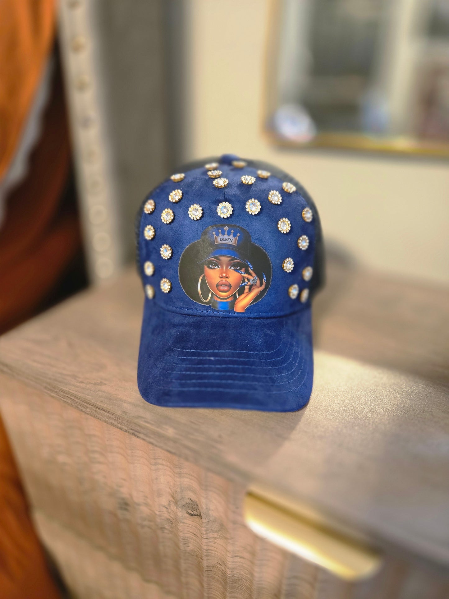 Queen Rhinestone Trucker Hat