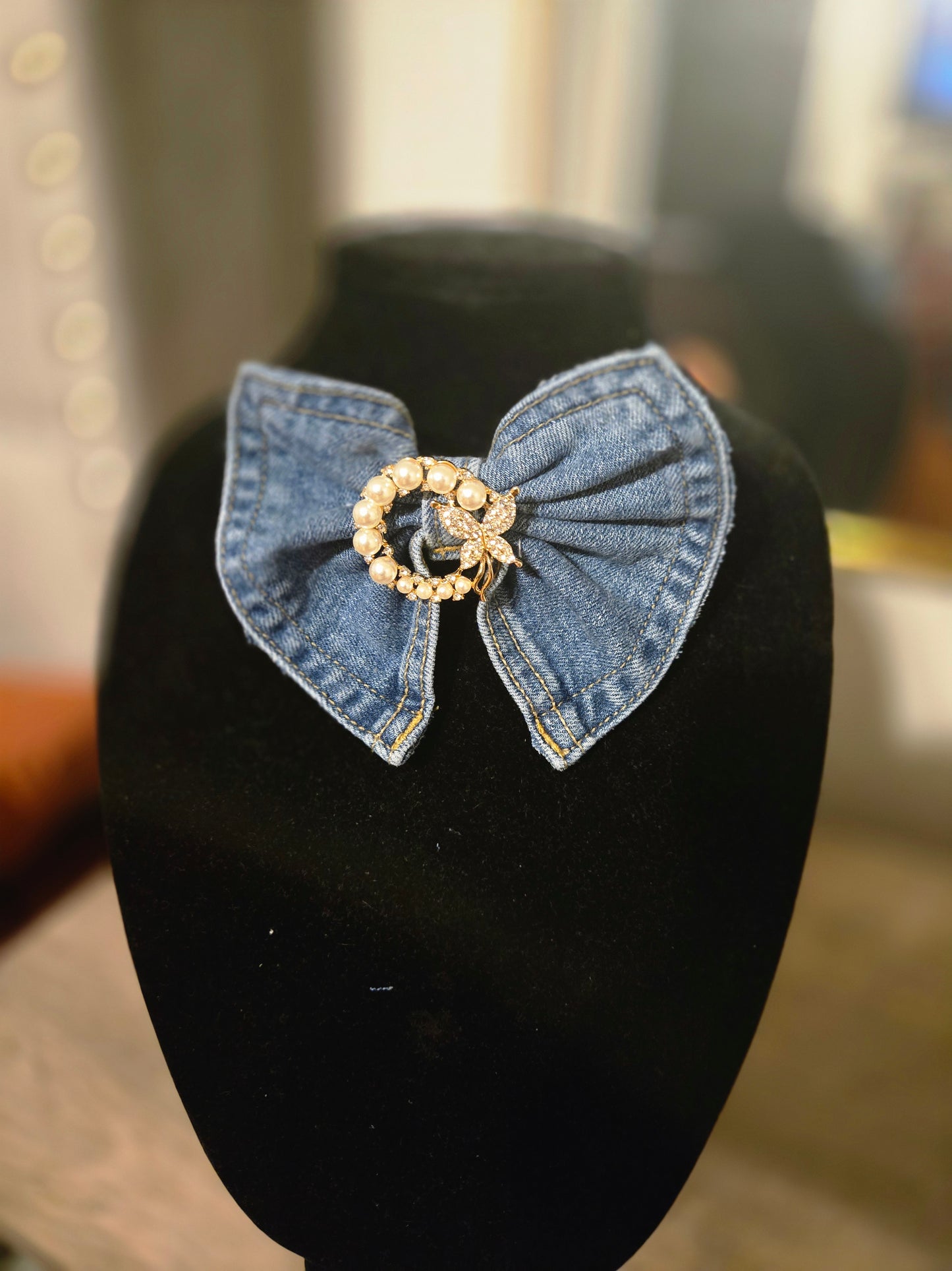 Denim Bow Tie