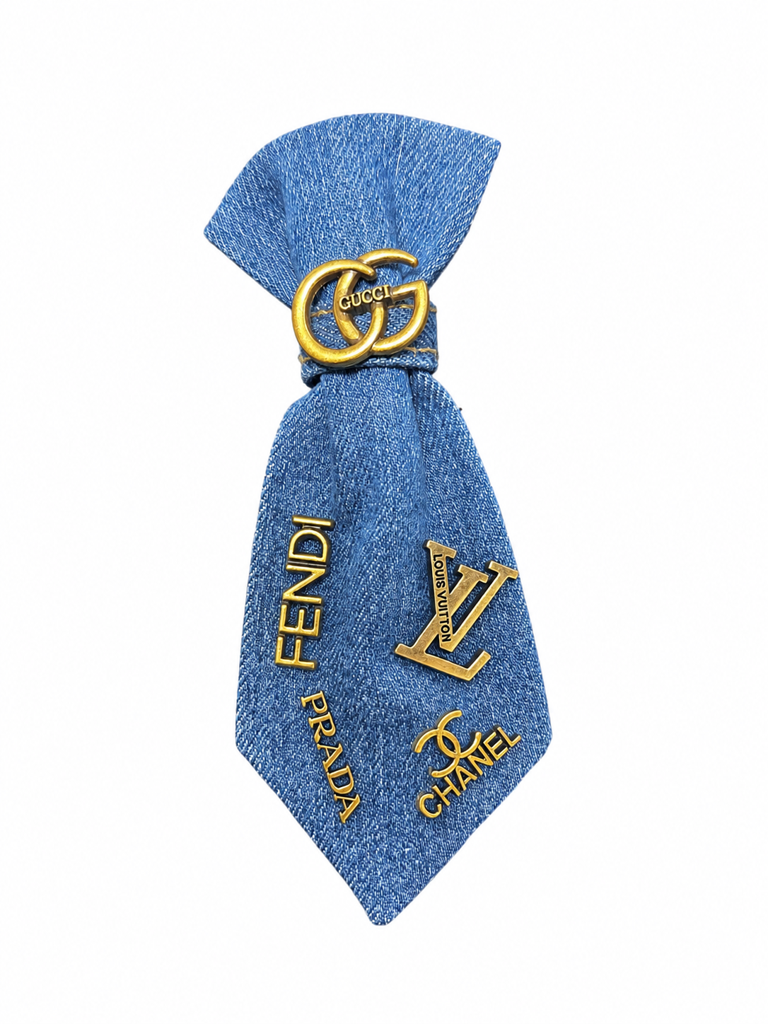 GG Denim Mini Tie Brooch