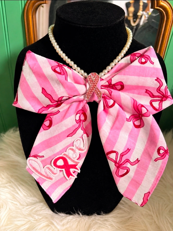 Breast Cancer Ribbon Bow Tie