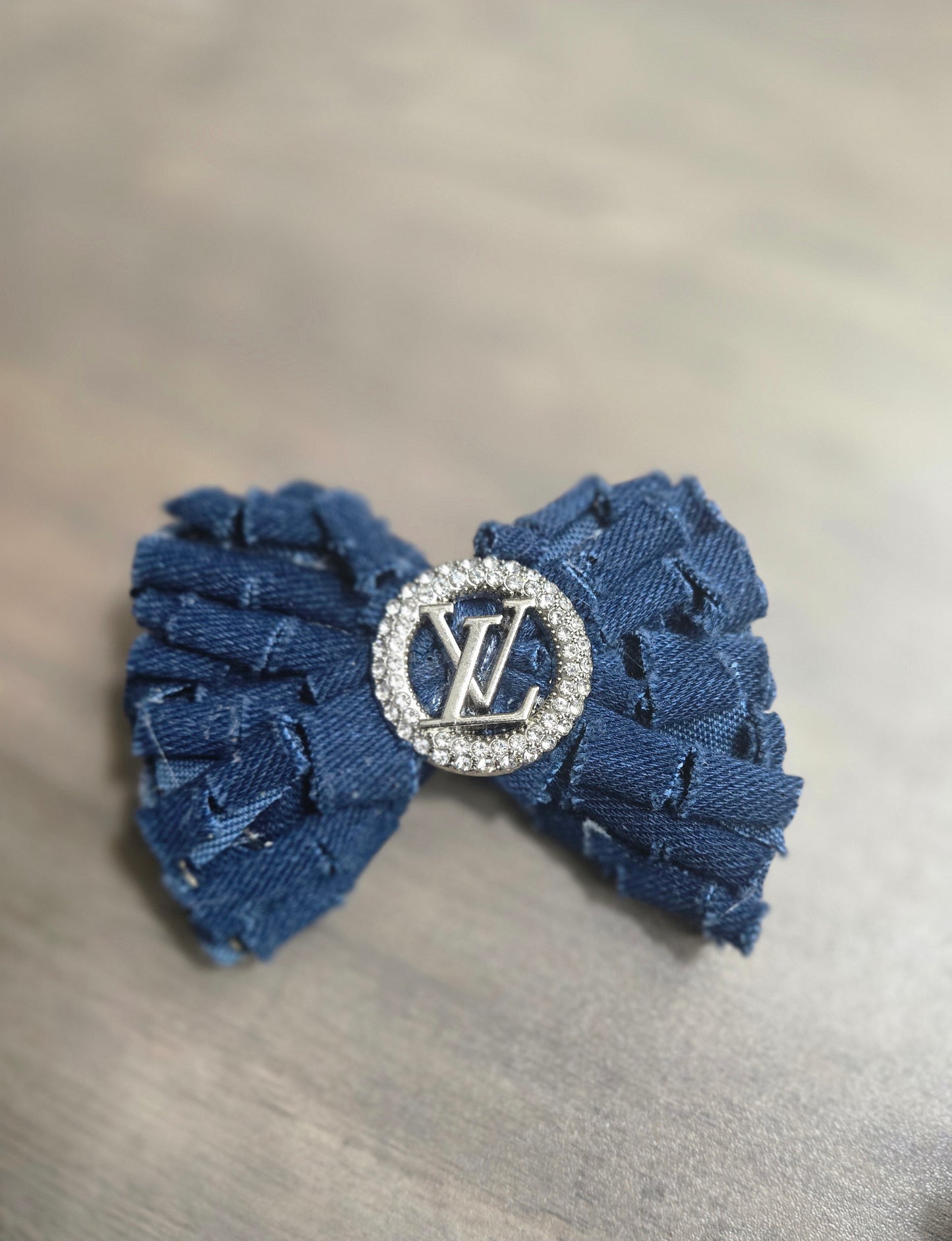 Denim Fringe Mini Brooch