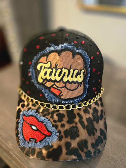 Zodiac Rhinestone Snapback Hat - Custom Made Ships in within 5 days