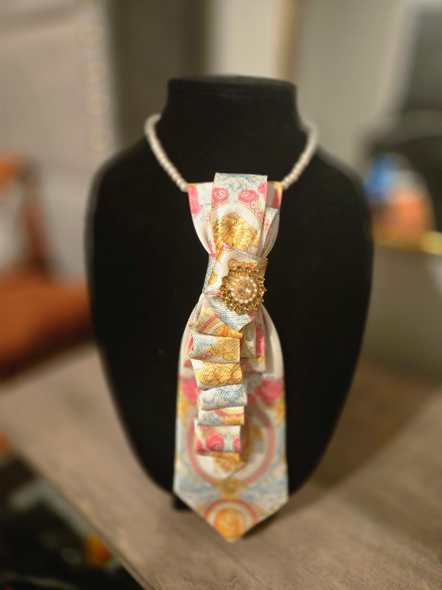 Versace Inspired Ruched Necklace Tie