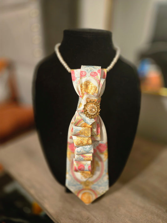 Versace Inspired Ruched Necklace Tie