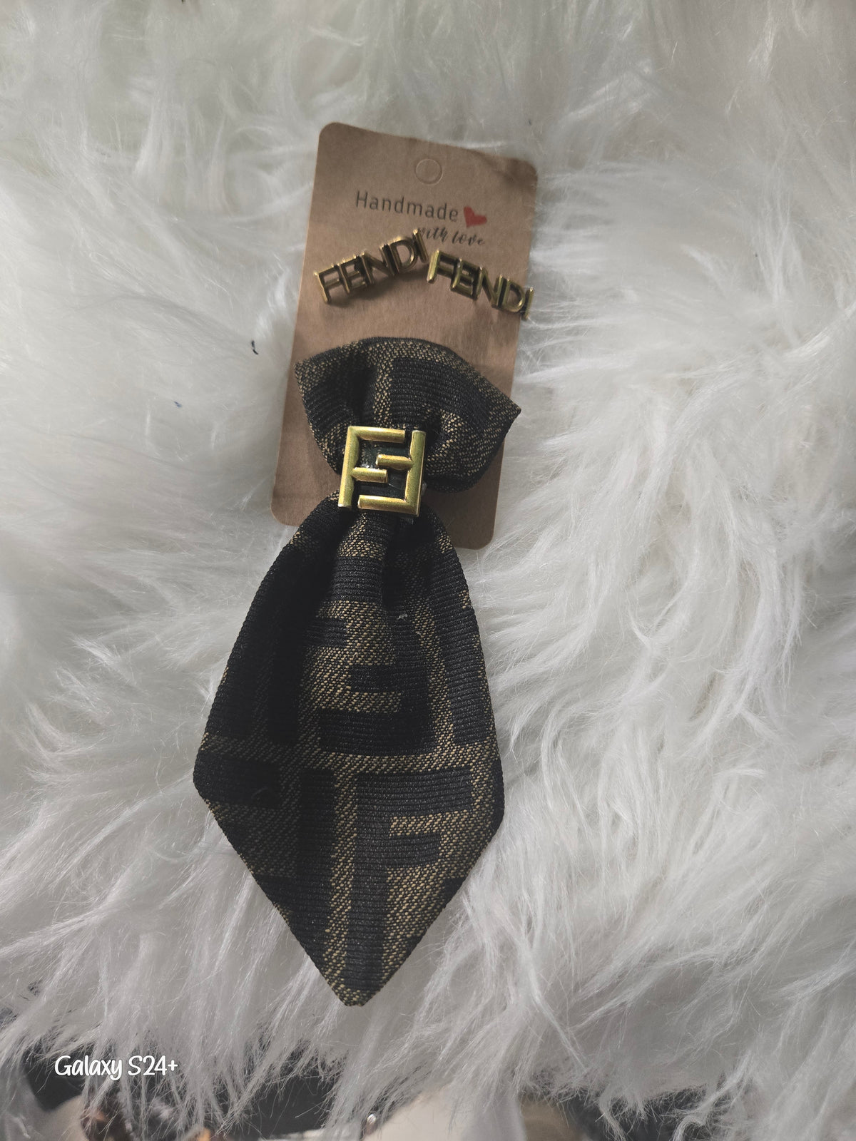 Dior Inspired Necktie Brooch with matching earrings
