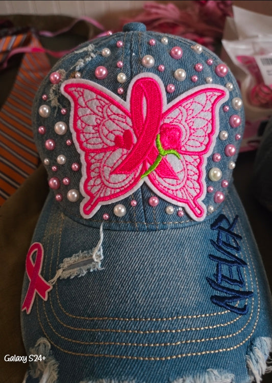 Butterfly Cancer Awareness Hat