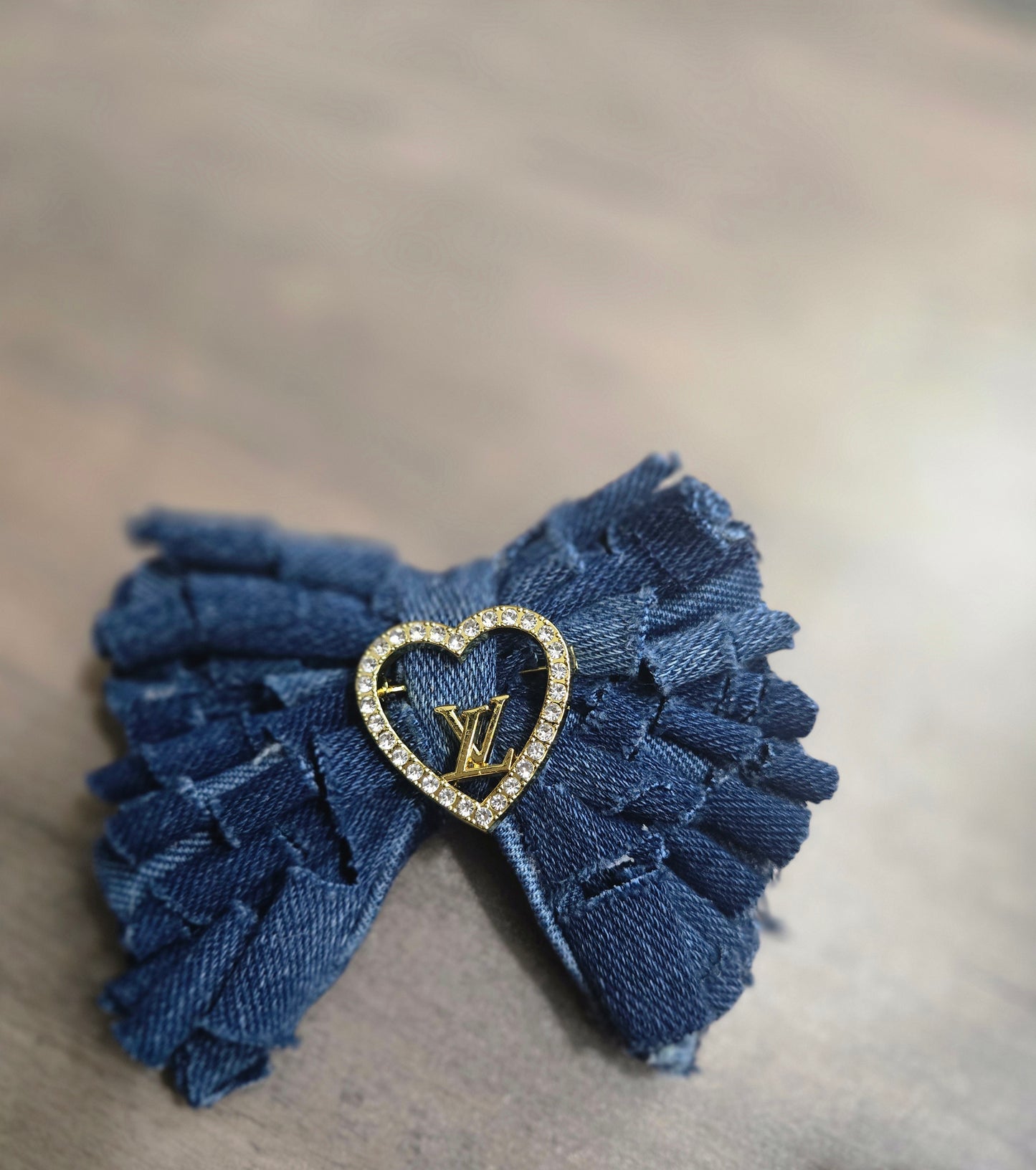 Denim Fringe Mini Brooch