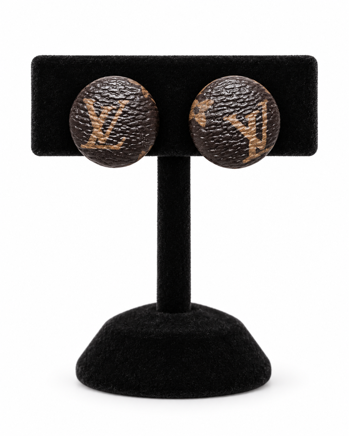 Leather Button earrings