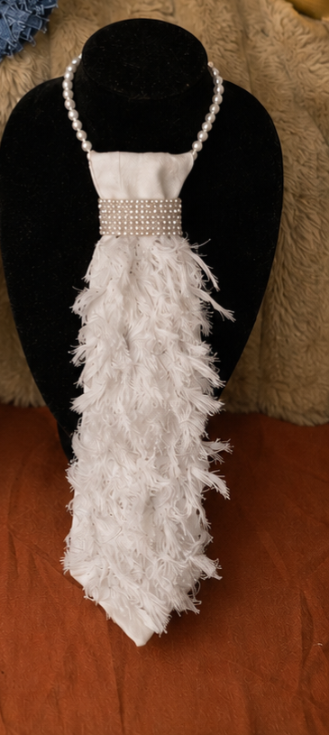Denim Fringe Necklace Tie