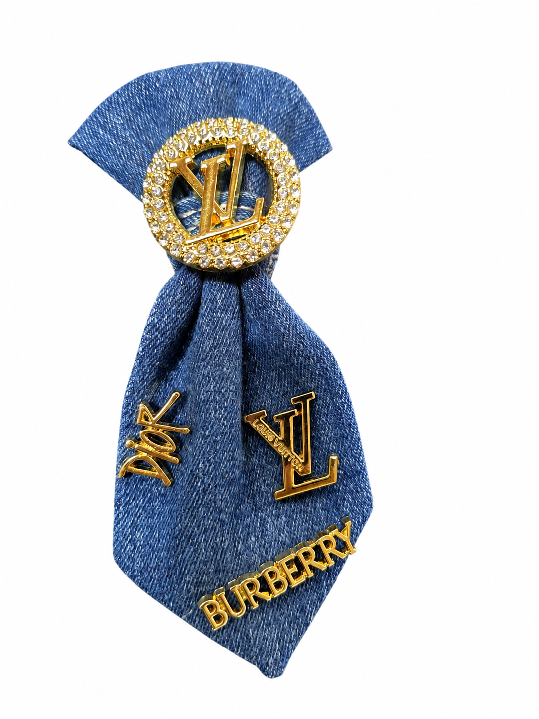 LV Denim Mini Tie Brooch